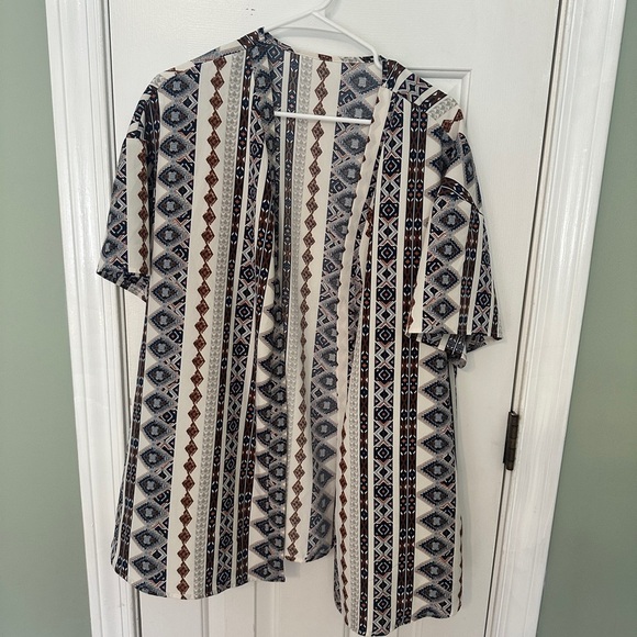 Geometric Patterned Open Cardigan - Picture 9 of 9